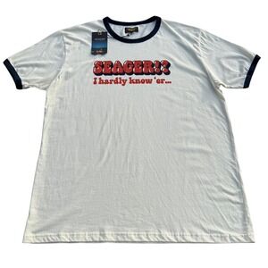 Seager Tee XL Ringer T-Shirt‎ Seager I Hardly Know Her White NWT